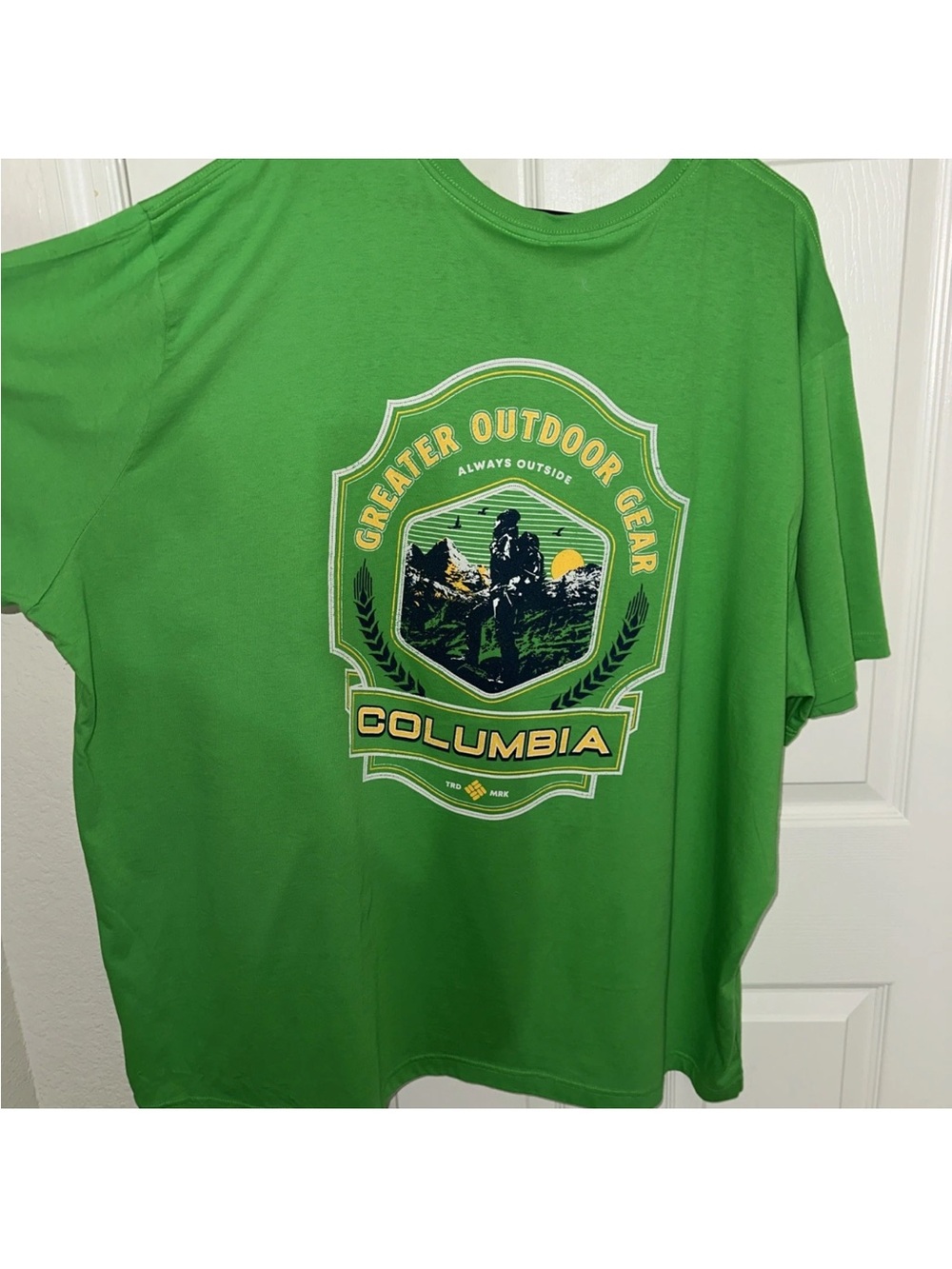 Columbia Men's Lime Green Short Sleeve Logo Tee - Picture 5 of 6